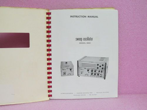 Alfred Manual 650 Sweep Oscillator Instruction Manual w/Schematics