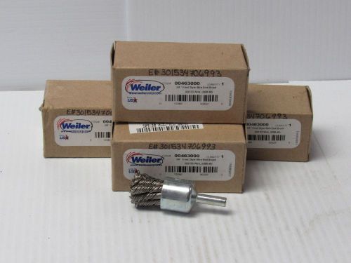 NEW LOT OF 4 WEILER 3/4&#034; KNOT STYLE WIRE END BRUSH 00463000 .020 SS WIRE