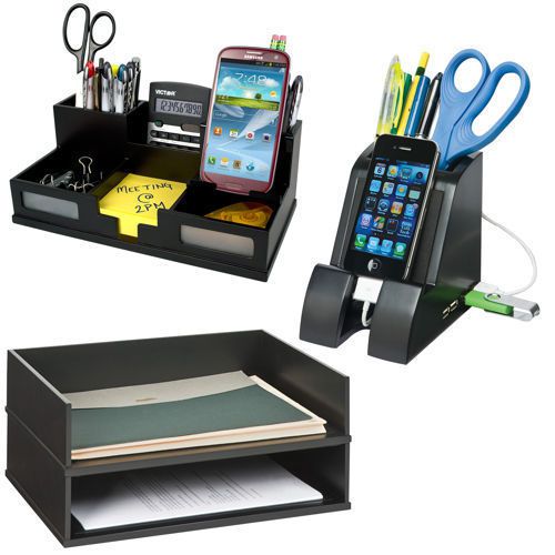 Desktop organization bundle with usb hub smart charge pencil cup for sale