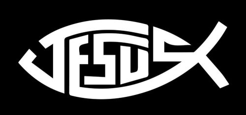 Christian Jesus Fish Religion CHRISTIAN VINYL CAR  STICKER DECAL 12 inch