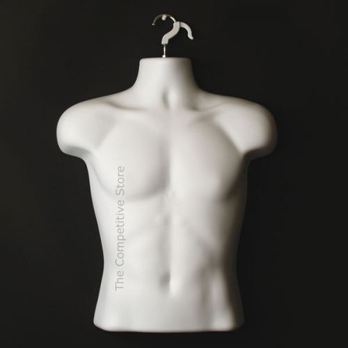 Male White Mannequin Torso Form - Great Display For Small And Medium T-Shirts