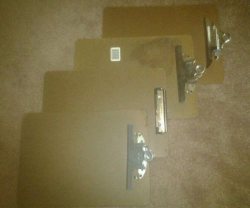 Lot of 4 clipboards -Metal clip  and recycled wood board