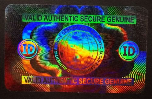 Hologram overlays secure globe overlay inkjet teslin id cards - lot of 100 for sale