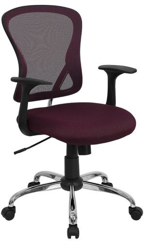 Mid-Back Burgundy Mesh Office Chair with Chrome Base (MF-H-8369F-ALL-BY-GG)