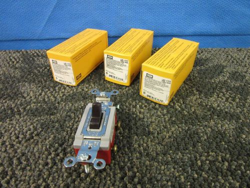 3 HUBBELL LIGHT SWITCH TOGGLE BACK AND SIDE WIRING HBL1222 TWO 2 POLE 20A NEW
