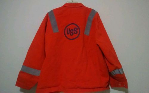 Indura flame resistant protective outerwear orange reflective strips 3xl uss for sale
