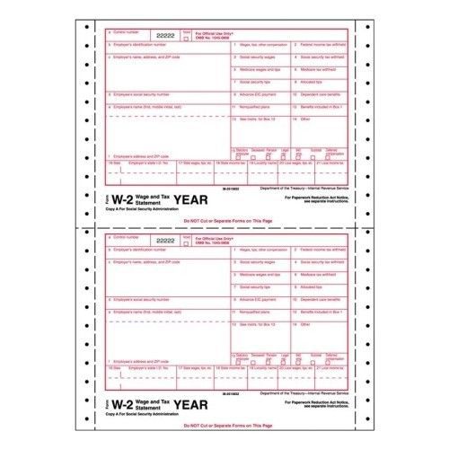 Tops Business Forms W-2 Tax Form, Six-Part Carbonless, 24 Forms