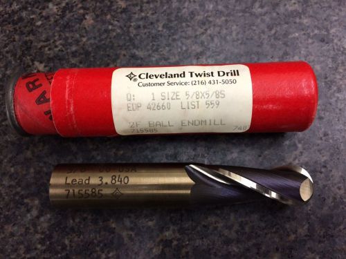 Cleveland twist 5/8&#034; 2 flute ball end mill (l697/c42660) qty:3 for sale