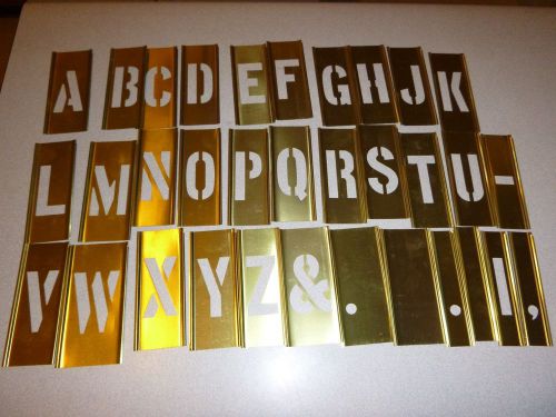 New 2 Sets REESE&#039;S METAL BRASS 1 1/2&#039;&#039; INTERLOCKING STENCILS LETTERS &amp; Numbers