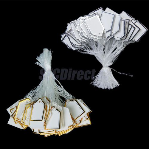 1000pcs rectangular tie on strung jewelry display merchandise lable price tags for sale