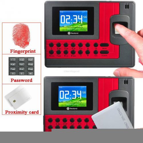 Realand a-c110 tft color screen fingerprint time clock attendance 2000pcs usb id for sale
