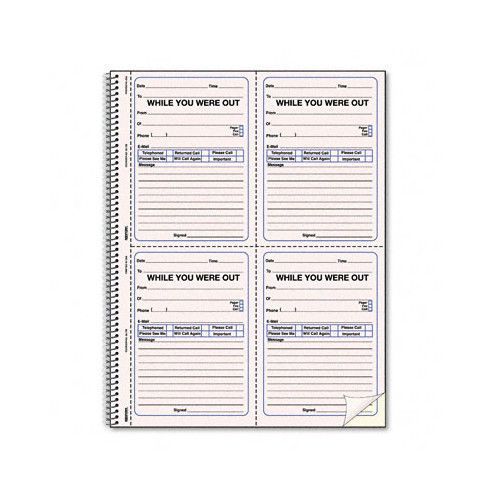 Rediform Office Products Wirebound Message Book, 2 3/4 X 5, 200 Sets/Book