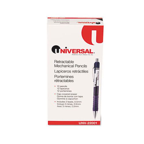 Universal® Comfort Grip Mechanical Pencil, 12/Pack