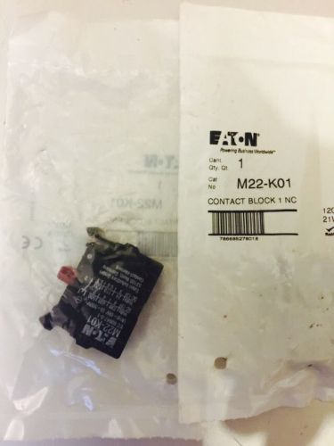Eaton m22-k01 contact block 1 n/c for sale