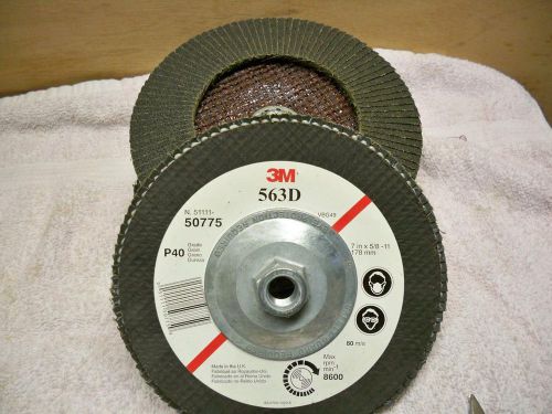 Pair of 3M 563D Flap Disc-P40-7&#034; NEW-Free Domestic Shipping