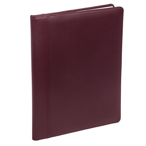 BUXTON NEW Burgundy Genuine Leather Letter Pad Notebook Writing Pad Folio Cover