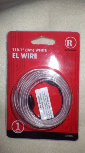 Flexible EL Wire Neon Glow Tube Lamp Light White 3M NEW RadioShack 2760334