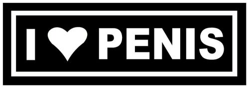 I love penis gay pride funny gag vinyl decal car window sticker laptop 12 inch for sale