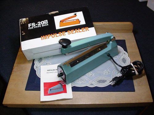 Impulse Sealer FS-205 PP/PE Bags Impulse Hand Sealer 110 Volt 8 Inch 5mm Cutter