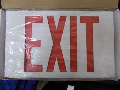 Vex series red led exit sign exitronix 120 277v dual energy saving nib for sale