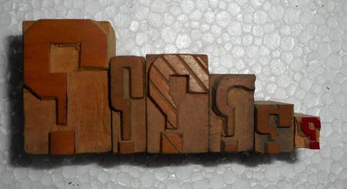 Letterpress Letter &#034;Question Mark&#034; Wood Type Printers Block Typography.In802