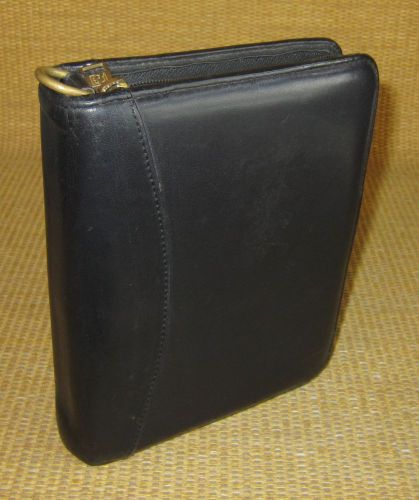 Compact 1&#034; Rings | Black NAPPA LEATHER FRANKLIN COVEY/Quest Zip Planner/Binder