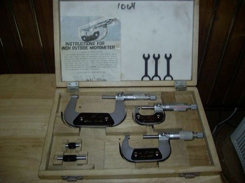 Chuan brand micrometer set 9 piece with original wood storage case outside  l@@k for sale