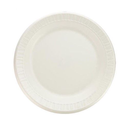 Dart® (125 per container) 9&#034; foam plastic round plates in white for sale