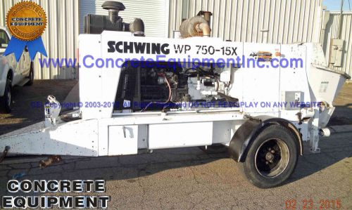 2006 Schwing WP 750-15X grout shotcrete masonry Concrete Pump SP 750-15X