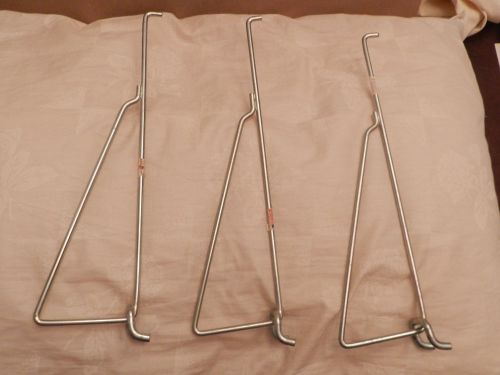 Lot of 3 metal shelf supports 10” peg board hooks crafts workbench tools for sale