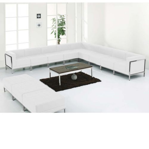 Imagination Series White Leather Sectional 12 Piece Set