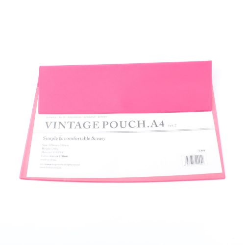 A4 PVC Portfolio Pouch File Folder HotPink