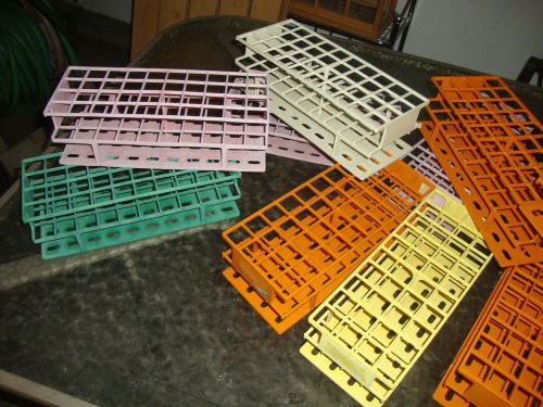 Plastic 40-position test tube racks - Assorted bright colors