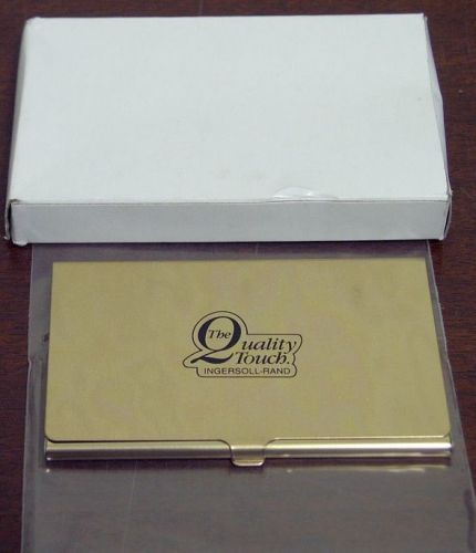 Ingersoll Rand Brass Business Card Holder Case NEW In Box