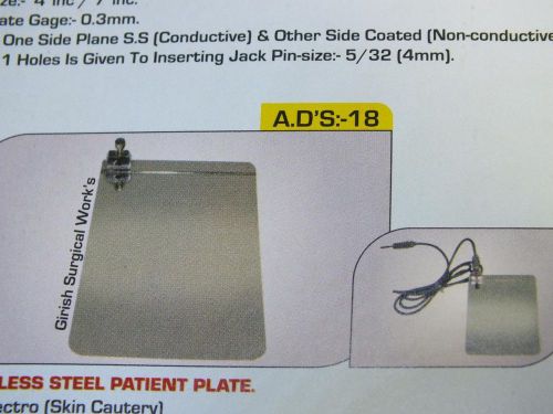 (Stainless Steel Patient Plate) Inactive Pad 4/6 inch