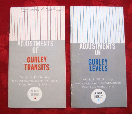 Set of 2 Vintage W &amp; LE Gurley Transit &amp; Level Service Booklets