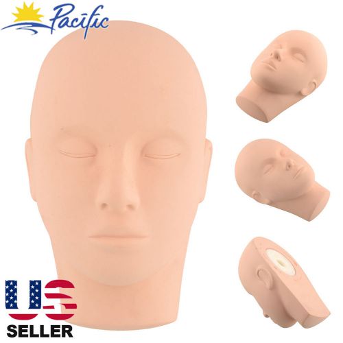 Soft Rubber Training Practice Mannequin Manikin Head Eyelashes Makeup Massage