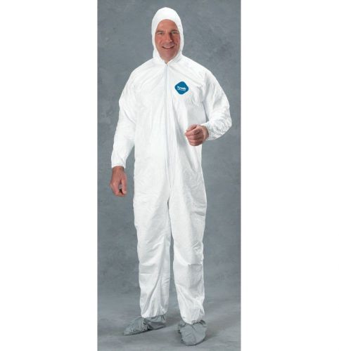 Dupont tyvek ty122s-xxl coveralls bunny suit with hood &amp; booties for sale