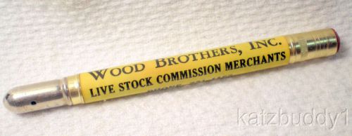 Vintage South Omaha Union Stockyards Wood Bros. Adv. Bullet Pencil #91