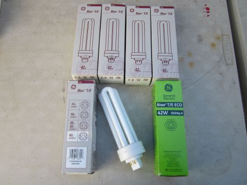 Lot / 6 GE Biax T/E Compact Fluorescent Lamps 42W F42TBX/840/A/4P NOS