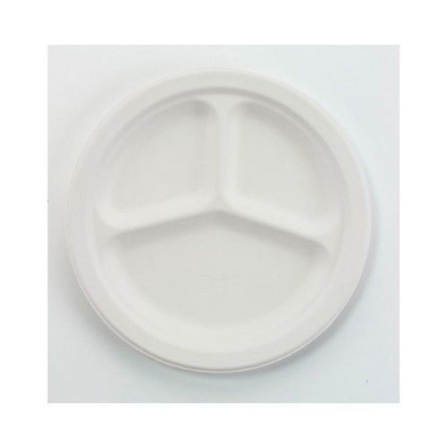 Chinet 10.5&#034; Round Classic Paper Plates with 3 Compartments in White