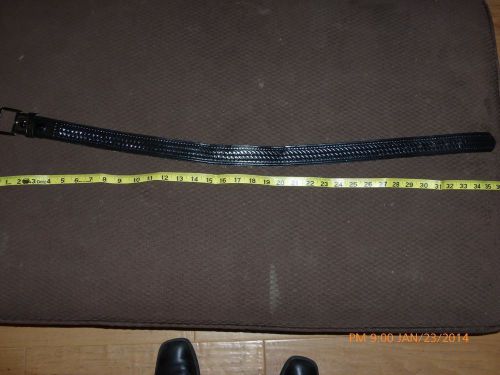 Duty Belt Black Leather Basketweave Garrison Underbelt/Dutyman/size 29-33 inches