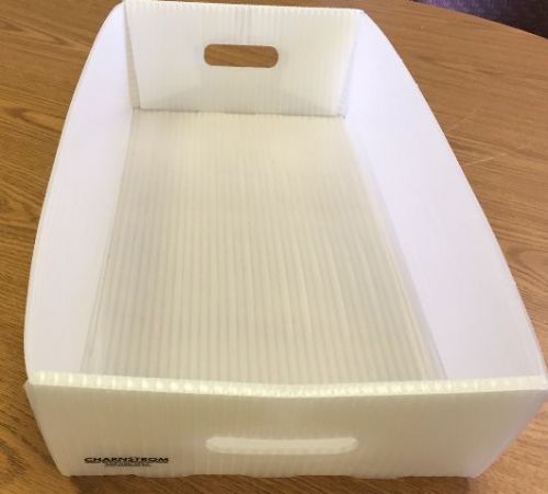 Charnstrom White Fold-up Large Corrugated Plastic Tray  Lot of 10 Model 1575