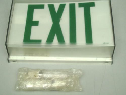 KENALL LIGHTED EXIT SIGN GREEN WALL MOUNTED 2 LIGHT INCLUDED #57847