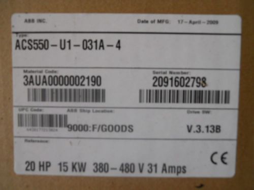 ACS550-U1-031A-4 - ABB AC Drive - NEW IN BOX - ACS550U1031A4