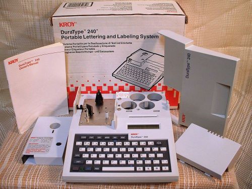 Kroy DuraType 240 label maker In Original Box W/ Instructions &amp; 5 Extra Fonts