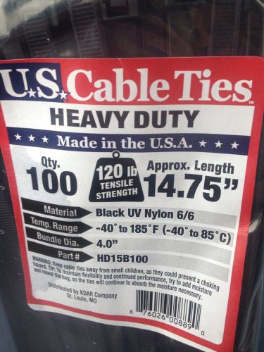 Cable Ties 14.75&#034;. Heavy Duty &#034;USA&#034;