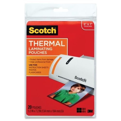 LOT OF 3 Scotch Thermal Laminating Pouch - 5&#034;Wx7&#034;L - 20/Pack - MMMTP590320