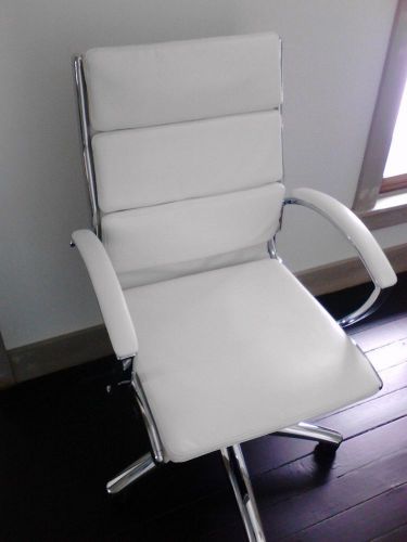 White and chrome modern office chair