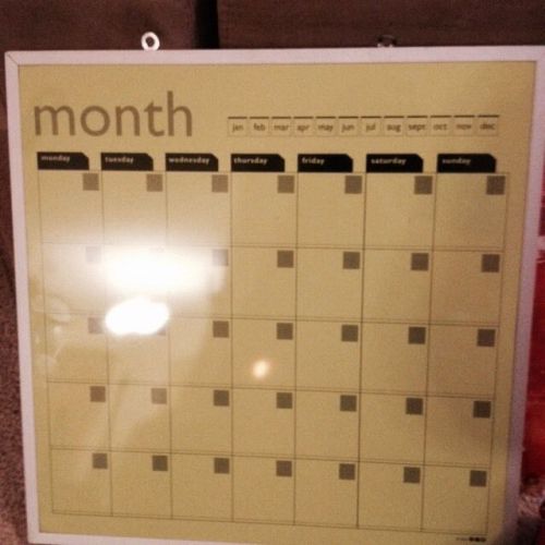 Monthly Write On Calendar Board Dry Erase Green
